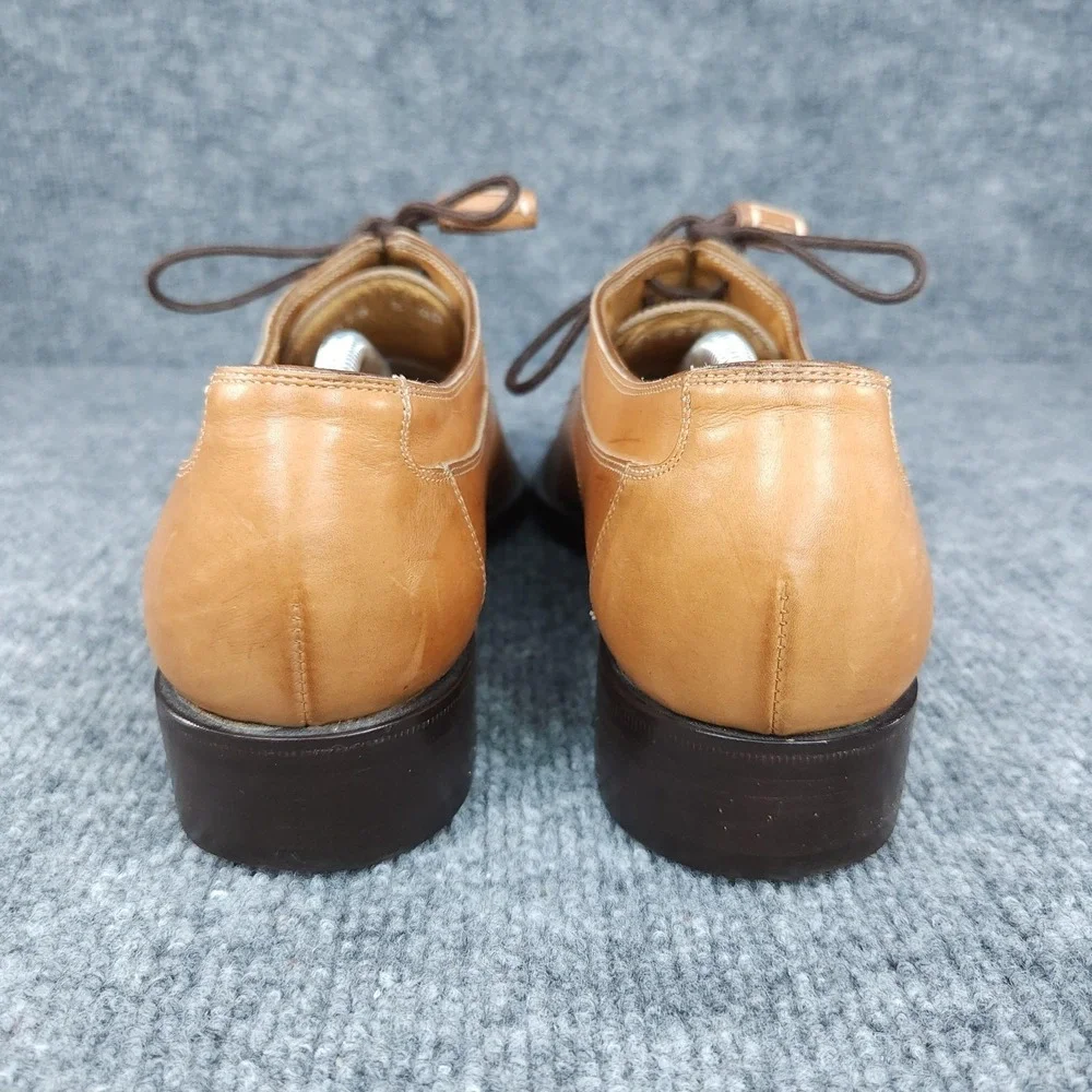 Cole Haan Country Shoes Mens Size 8 AA Narrow Tan Brown Leather Apron Toe Italy